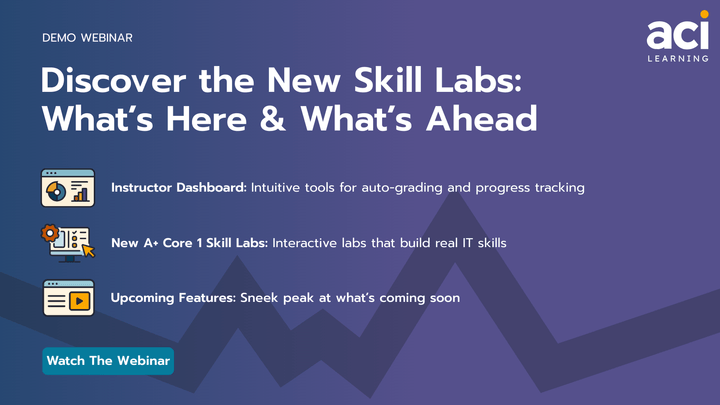 graphic with webinar title and description on a purple background