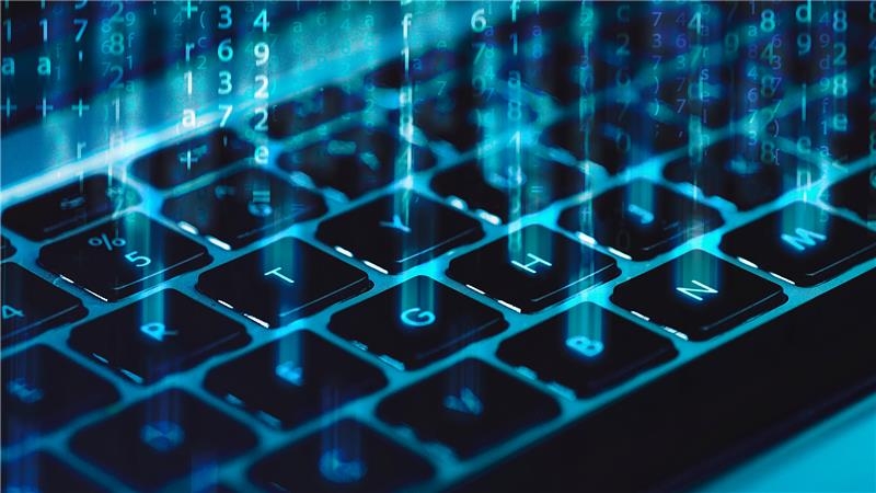 glowing ethical hacker keyboard