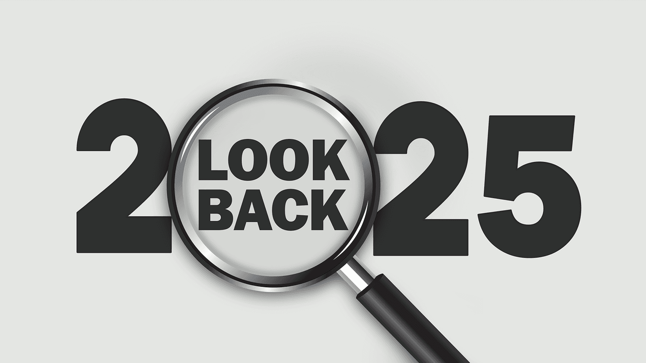 magnifying glass looking back on 2025