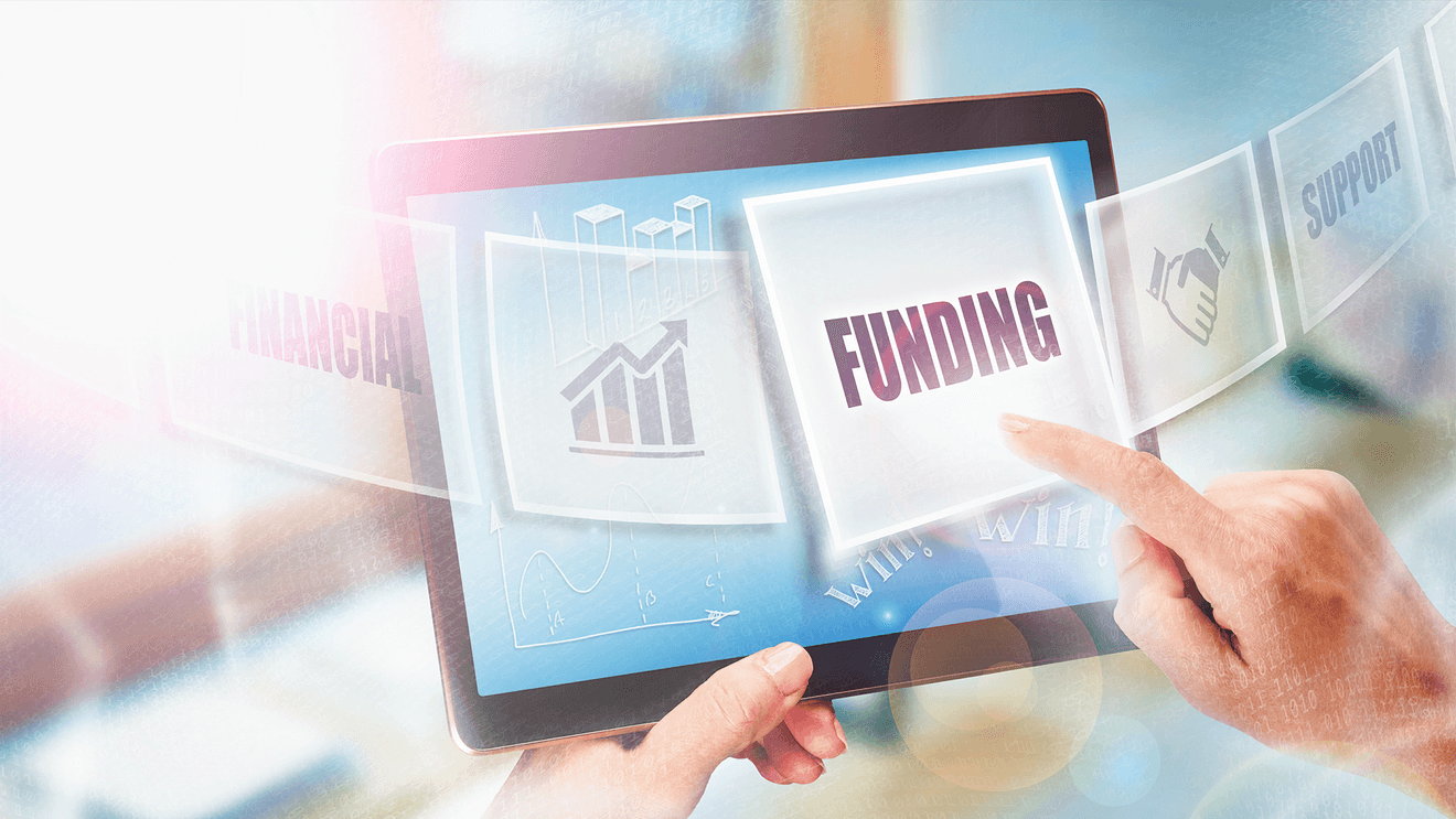 ipad with finger swiping a funding tab