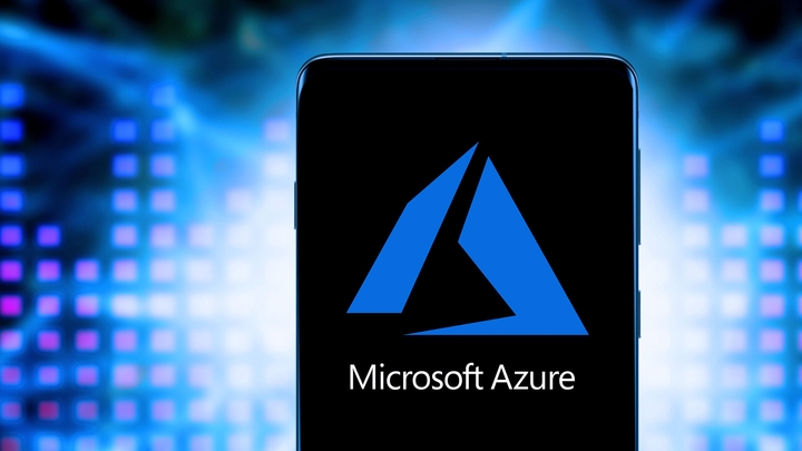 Microsoft Azure logo on abstract background