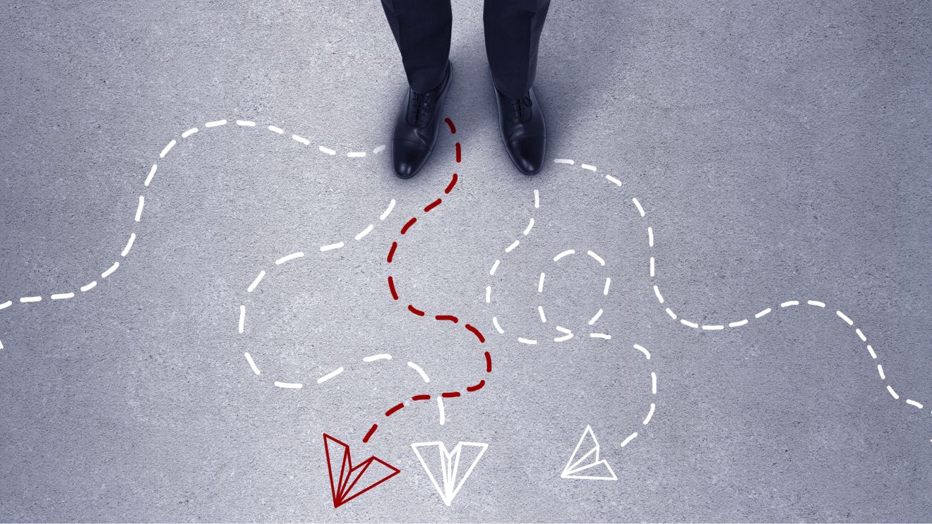 Person choosing pathway
